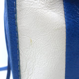 Balenciaga Bazar Small Shopper Tote Blue/White Striped Leather Crossbody Bag