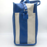Balenciaga Bazar Small Shopper Tote Blue/White Striped Leather Crossbody Bag