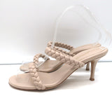 Gianvito Rossi Marley 70 Braided Slide Sandals Nude Leather Size 38.5