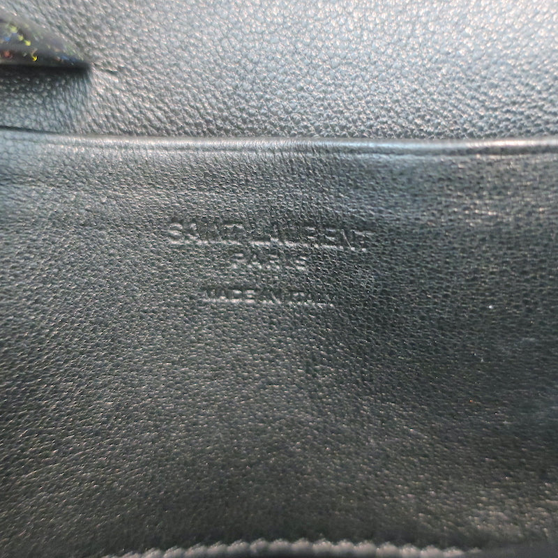 Saint Laurent Calypso Mini Chain Strap Bag Black Padded Lambskin Leather