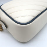 Gucci GG Marmont Chain-Strap Small Camera Bag Cream Quilted Leather Crossbody