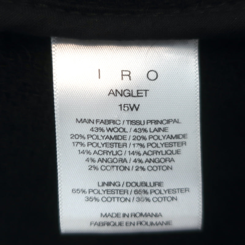 IRO Anglet Tweed Jacket Black Wool-Blend Size 36