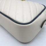 Gucci GG Marmont Chain-Strap Small Camera Bag Cream Quilted Leather Crossbody