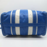 Balenciaga Bazar Small Shopper Tote Blue/White Striped Leather Crossbody Bag