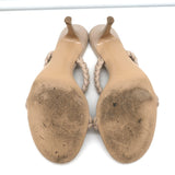 Gianvito Rossi Marley 70 Braided Slide Sandals Nude Leather Size 38.5