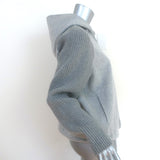 Theory Ribbed-Sleeve Bomber Jacket Gray Melange Wool-Cashmere Size Small NEW