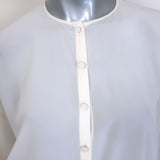 Givenchy Half-Placket Blouse Cream Silk Size 38 Short Sleeve Top