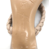 Gianvito Rossi Marley 70 Braided Slide Sandals Nude Leather Size 38.5