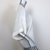 Givenchy Half-Placket Blouse Cream Silk Size 38 Short Sleeve Top