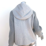 Theory Ribbed-Sleeve Bomber Jacket Gray Melange Wool-Cashmere Size Small NEW