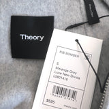 Theory Ribbed-Sleeve Bomber Jacket Gray Melange Wool-Cashmere Size Small NEW