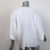 Givenchy Half-Placket Blouse Cream Silk Size 38 Short Sleeve Top