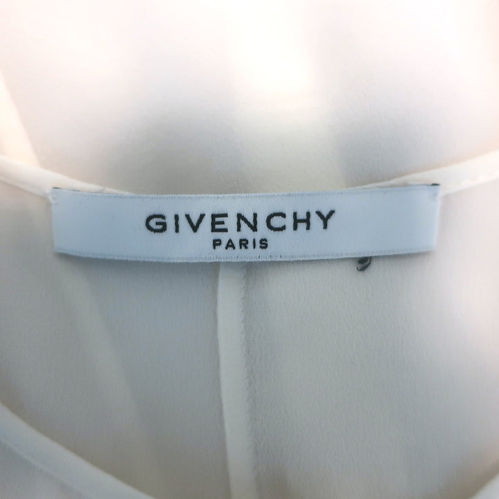 Givenchy Half-Placket Blouse Cream Silk Size 38 Short Sleeve Top