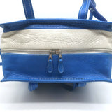 Balenciaga Bazar Small Shopper Tote Blue/White Striped Leather Crossbody Bag