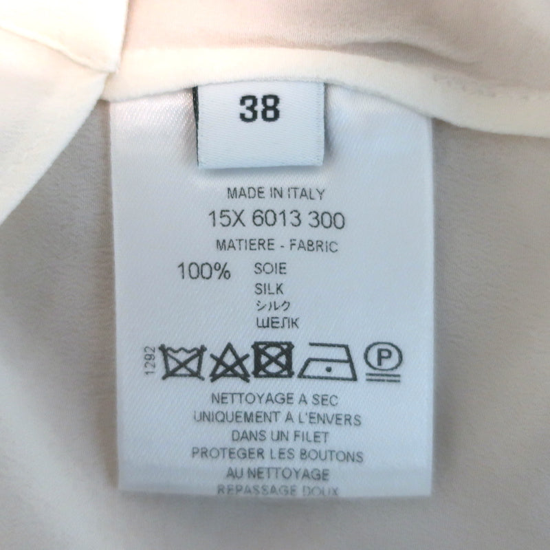 Givenchy Half-Placket Blouse Cream Silk Size 38 Short Sleeve Top