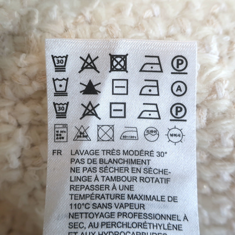 Sandro Tweed Sweater Jacket Ivory Wool-Blend Size 1