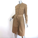 Dries Van Noten Belted Military Shirtdress Brown Cotton Size 38