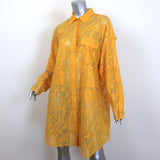 Fendi FF Fisheye Lace Long Sleeve Shirtdress Marigold Size 44