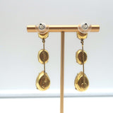 Jennifer Behr Allanah Triple Drop Earrings Red & Pink Crystal