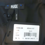 PAIGE Abriana Flare Cuff Shirt Black Satin Size Large Long Sleeve Blouse NEW