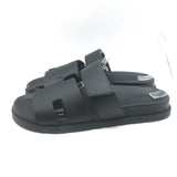 Hermes Chypre Slide Sandals Black Leather Size 40.5