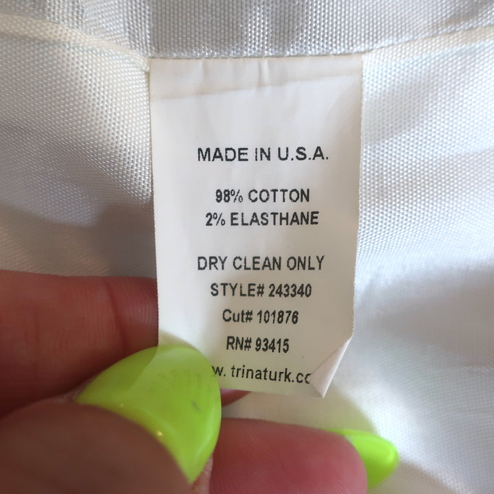 Trina Turk Checked Coat Black &amp; White Stretch Cotton Size 4