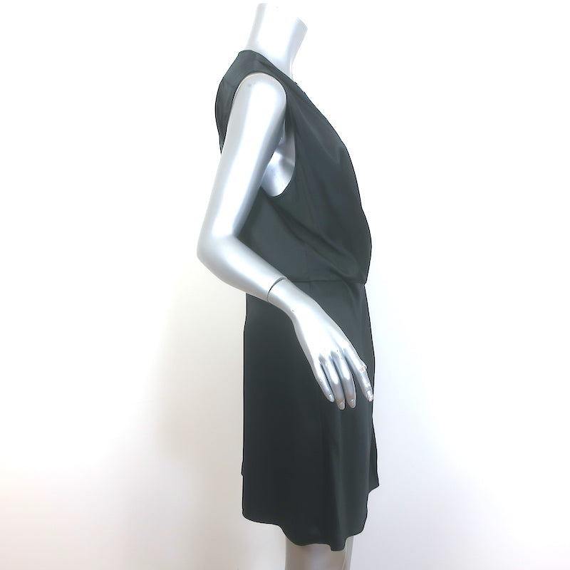 Rag &amp; Bone Victor Sleeveless Wrap Dress Black Silk Satin Size Large