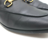 Gucci Jordaan Horsebit Loafers Black Leather Size 38