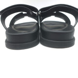 Hermes Chypre Slide Sandals Black Leather Size 40.5
