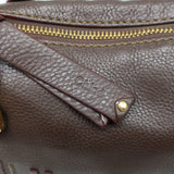 Chloe Marcie Medium Satchel Dark Brown Grained Leather Shoulder Bag