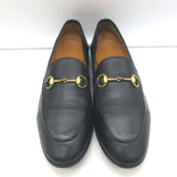 Gucci Jordaan Horsebit Loafers Black Leather Size 38