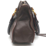 Chloe Marcie Medium Satchel Dark Brown Grained Leather Shoulder Bag