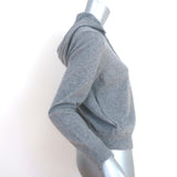 Theory Cashmere Zip-Up Hoodie Sweater Gray Size Small