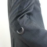 Brunello Cucinelli Monili-Trim Blazer with Feather Brooch Charcoal Wool Size 42