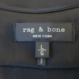 Rag & Bone Victor Sleeveless Wrap Dress Black Silk Satin Size Large