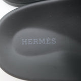 Hermes Chypre Slide Sandals Black Leather Size 40.5