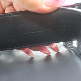 Hermes Chypre Slide Sandals Black Leather Size 40.5