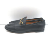 Gucci Jordaan Horsebit Loafers Black Leather Size 38