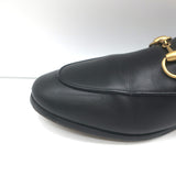 Gucci Jordaan Horsebit Loafers Black Leather Size 38