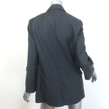 Brunello Cucinelli Monili-Trim Blazer with Feather Brooch Charcoal Wool Size 42