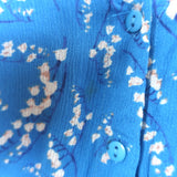 Ba&sh Matcha Button-Front Short Sleeve Dress Blue Floral Print Chiffon Size 3