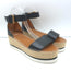 See by Chloe Glyn Platform Espadrille Sandals Black Leather Size 39