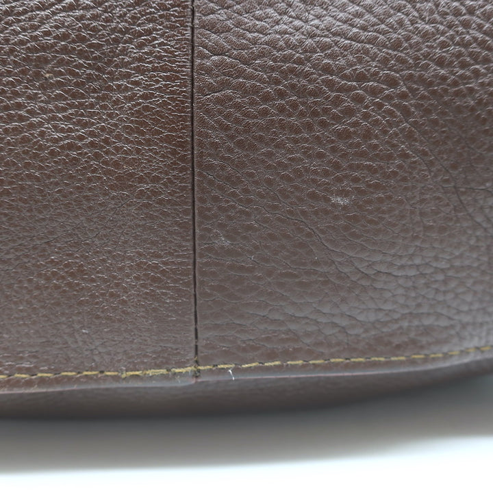 Chloe Marcie Medium Satchel Dark Brown Grained Leather Shoulder Bag