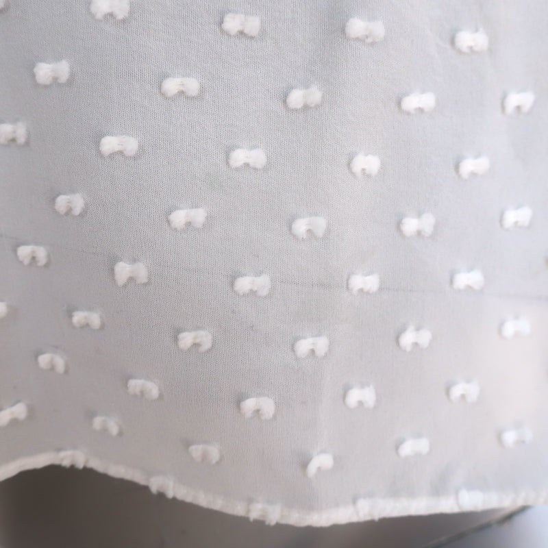 Ulla Johnson Reine Tassel Top Ivory Swiss Dot Chiffon Size 6 Cap Sleeve Blouse