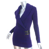 Ralph Lauren Collection Cashmere Buckled Sweater Purple Cable Knit Size Small