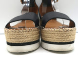 See by Chloe Glyn Platform Espadrille Sandals Black Leather Size 39