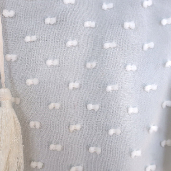 Ulla Johnson Reine Tassel Top Ivory Swiss Dot Chiffon Size 6 Cap Sleeve Blouse