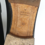 Gucci Jordaan Horsebit Loafers Black Leather Size 38