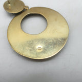 Pave Crystal Circle Drop Earrings Gold-Plated Sterling Silver