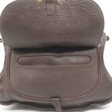 Chloe Marcie Medium Satchel Dark Brown Grained Leather Shoulder Bag